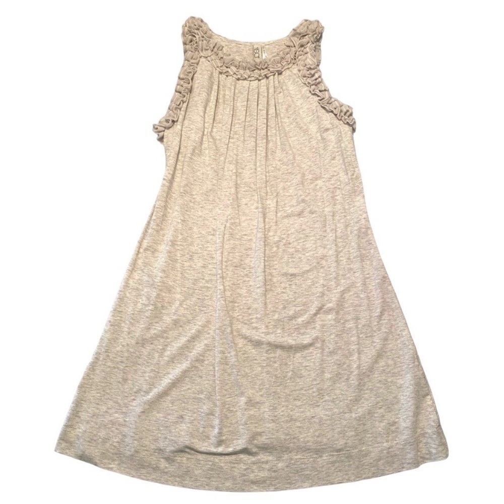 Kische Light Grey Sleeveless Ruffle Tunic Tank Top Shirt - Size Medium